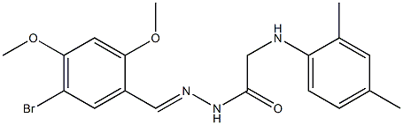 N'-[(E)-(5-bromo-2,4-dimethoxyphenyl)methylidene]-2-(2,4-dimethylanilino)acetohydrazide Struktur