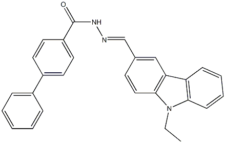 N'-[(E)-(9-ethyl-9H-carbazol-3-yl)methylidene][1,1'-biphenyl]-4-carbohydrazide Struktur