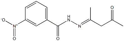 N'-[(E)-1-methyl-3-oxobutylidene]-3-nitrobenzohydrazide Struktur