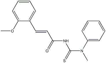 N'-[(E)-3-(2-methoxyphenyl)-2-propenoyl]-N-methyl-N-phenylthiourea Struktur