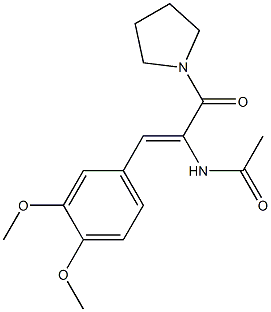 N-[(Z)-2-(3,4-dimethoxyphenyl)-1-(1-pyrrolidinylcarbonyl)ethenyl]acetamide Struktur