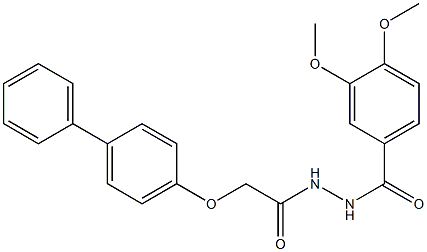 N'-[2-([1,1'-biphenyl]-4-yloxy)acetyl]-3,4-dimethoxybenzohydrazide Struktur