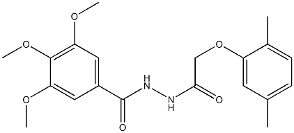 N'-[2-(2,5-dimethylphenoxy)acetyl]-3,4,5-trimethoxybenzohydrazide Struktur