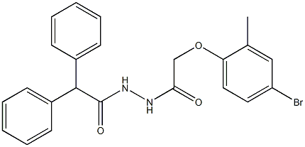 N'-[2-(4-bromo-2-methylphenoxy)acetyl]-2,2-diphenylacetohydrazide Struktur