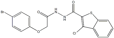 N'-[2-(4-bromophenoxy)acetyl]-3-chloro-1-benzothiophene-2-carbohydrazide Struktur