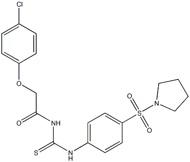 N-[2-(4-chlorophenoxy)acetyl]-N'-[4-(1-pyrrolidinylsulfonyl)phenyl]thiourea Struktur