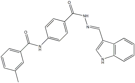 N-[4-({2-[(E)-1H-indol-3-ylmethylidene]hydrazino}carbonyl)phenyl]-3-methylbenzamide Struktur