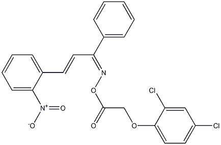 2,4-dichloro-1-[2-({[(Z,2E)-3-(2-nitrophenyl)-1-phenyl-2-propenylidene]amino}oxy)-2-oxoethoxy]benzene Struktur