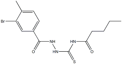 N-{[2-(3-bromo-4-methylbenzoyl)hydrazino]carbothioyl}pentanamide Struktur