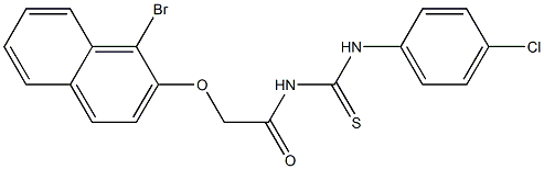 N-{2-[(1-bromo-2-naphthyl)oxy]acetyl}-N'-(4-chlorophenyl)thiourea Struktur