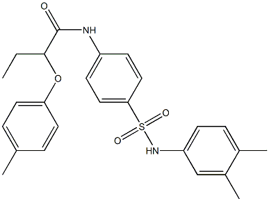 N-{4-[(3,4-dimethylanilino)sulfonyl]phenyl}-2-(4-methylphenoxy)butanamide Struktur