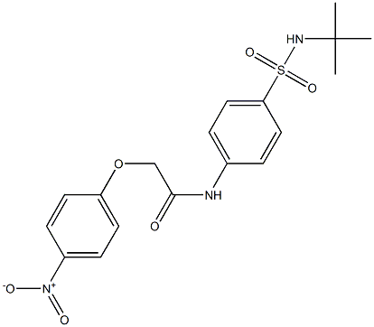 N-{4-[(tert-butylamino)sulfonyl]phenyl}-2-(4-nitrophenoxy)acetamide Struktur