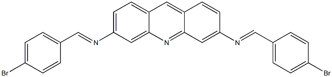 N-[(E)-(4-bromophenyl)methylidene]-N-(6-{[(E)-(4-bromophenyl)methylidene]amino}-3-acridinyl)amine Struktur