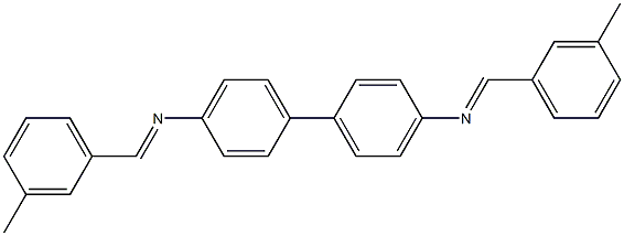 N-[(E)-(3-methylphenyl)methylidene]-N-(4'-{[(E)-(3-methylphenyl)methylidene]amino}[1,1'-biphenyl]-4-yl)amine Struktur