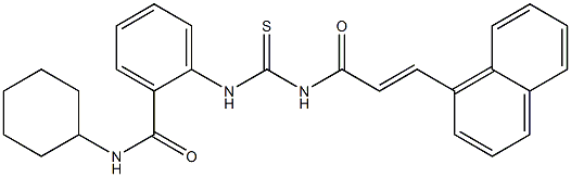 N-cyclohexyl-2-[({[(E)-3-(1-naphthyl)-2-propenoyl]amino}carbothioyl)amino]benzamide Struktur