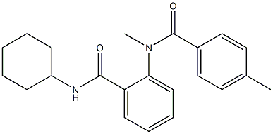 N-cyclohexyl-2-[methyl(4-methylbenzoyl)amino]benzamide Struktur