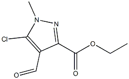 5-Chloro-4-formyl-1-methyl-1H-pyrazole-3-carboxylic acid ethyl ester Struktur