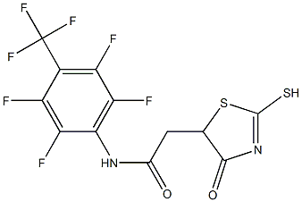 2-(2-mercapto-4-oxo-4,5-dihydro-1,3-thiazol-5-yl)-N-[2,3,5,6-tetrafluoro-4-(trifluoromethyl)phenyl]acetamide Struktur