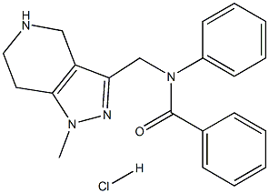 N-[(1-methyl-4,5,6,7-tetrahydro-1H-pyrazolo[4,3-c]pyridin-3-yl)methyl]-N-phenylbenzamide hydrochloride Struktur