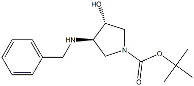 tert-butyl (3R,4R)-3-(benzylamino)-4-hydroxypyrrolidine-1-carboxylate Struktur