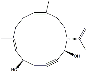 (1R,5R,6E,10E,14R)-14-(1-Methylethenyl)-7,11-dimethylcyclotetradeca-6,10-dien-2-yne-1,5-diol Struktur