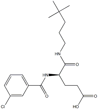 (R)-4-(3-Chlorobenzoylamino)-5-oxo-5-(4,4-dimethylpentylamino)valeric acid Struktur