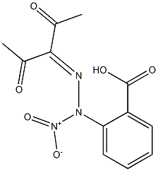 3-[2-Nitro-2-(2-carboxyphenyl)hydrazono]pentane-2,4-dione Struktur