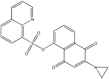 2-(1-Aziridinyl)-5-[8-quinolinylsulfonyloxy]-1,4-naphthoquinone Struktur