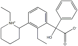 Hydroxydiphenylacetic acid 2-(1-ethylpiperidinium-1-yl)ethyl ester Struktur