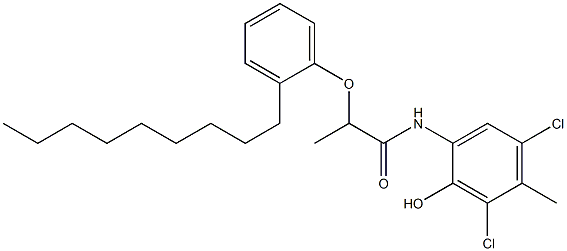 2-[2-(2-Nonylphenoxy)propanoylamino]-4,6-dichloro-5-methylphenol Struktur