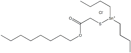 Dibutyl(octyloxycarbonylmethylthio)tin(IV) chloride Struktur