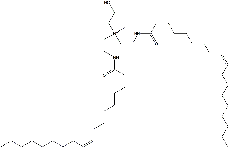 N-(2-Hydroxyethyl)-N-methyl-2-[[(Z)-1-oxo-9-octadecenyl]amino]-N-[2-[[(Z)-1-oxo-9-octadecenyl]amino]ethyl]ethanaminium Struktur