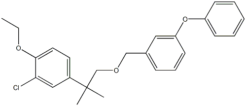 2-Ethoxy-5-[1,1-dimethyl-2-(3-phenoxybenzyloxy)ethyl]-1-chlorobenzene Struktur