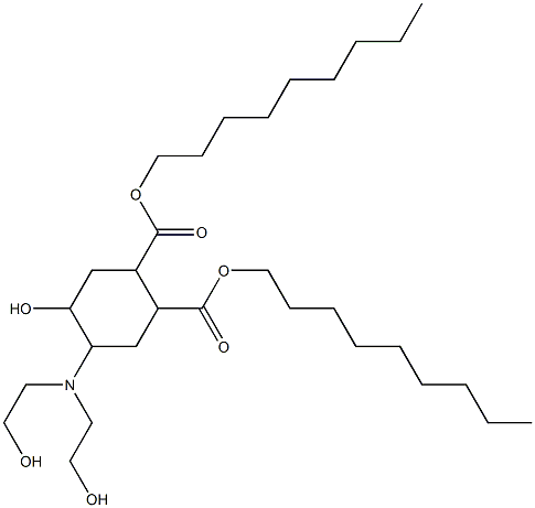 5-Hydroxy-4-[bis(2-hydroxyethyl)amino]-1,2-cyclohexanedicarboxylic acid dinonyl ester Struktur