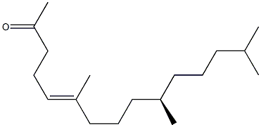 [R,(-)]-6,10,14-Trimethyl-5-pentadecene-2-one Struktur