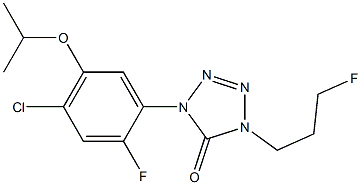 1-(2-Fluoro-4-chloro-5-isopropoxyphenyl)-4-(3-fluoropropyl)-1H-tetrazol-5(4H)-one Struktur