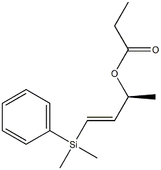 Propanoic acid (E,S)-1-[dimethyl(phenyl)silyl]-1-buten-3-yl ester Struktur