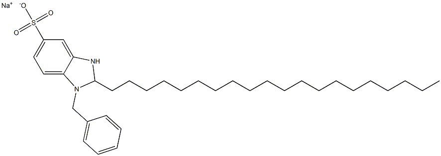 1-Benzyl-2,3-dihydro-2-icosyl-1H-benzimidazole-5-sulfonic acid sodium salt Struktur