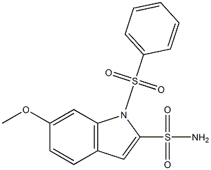 6-Methoxy-1-(phenylsulfonyl)-1H-indole-2-sulfonamide Struktur