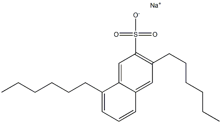 3,8-Dihexyl-2-naphthalenesulfonic acid sodium salt Struktur