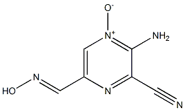 2-Amino-5-[(hydroxyimino)methyl]pyrazine-3-carbonitrile 1-oxide Struktur