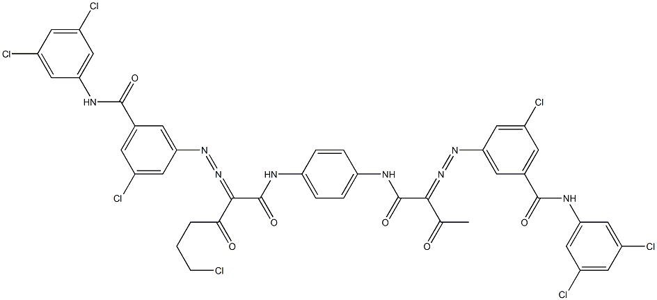 3,3'-[2-(2-Chloroethyl)-1,4-phenylenebis[iminocarbonyl(acetylmethylene)azo]]bis[N-(3,5-dichlorophenyl)-5-chlorobenzamide] Struktur