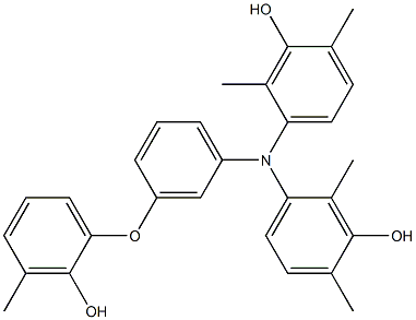 N,N-Bis(3-hydroxy-2,4-dimethylphenyl)-3-(2-hydroxy-3-methylphenoxy)benzenamine Struktur