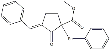 3-Benzylidene-2-oxo-1-(phenylseleno)cyclopentane-1-carboxylic acid methyl ester Struktur