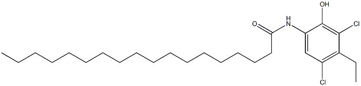 N-(3,5-Dichloro-4-ethyl-2-hydroxyphenyl)octadecanamide Struktur