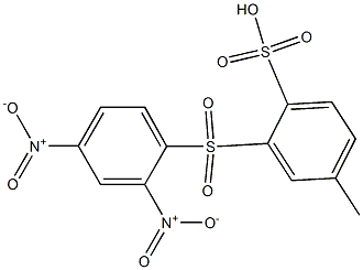 4-Methyl-2-[(2,4-dinitrophenyl)sulfonyl]benzenesulfonic acid Struktur