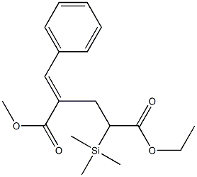 2-Benzylidene-4-(trimethylsilyl)pentanedioic acid 1-methyl 5-ethyl ester Struktur