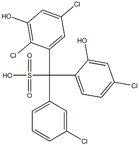 (3-Chlorophenyl)(4-chloro-2-hydroxyphenyl)(2,5-dichloro-3-hydroxyphenyl)methanesulfonic acid Struktur