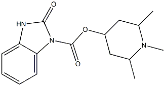 2,3-Dihydro-2-oxo-1H-benzimidazole-1-carboxylic acid 1,2,6-trimethyl-4-piperidinyl ester Struktur