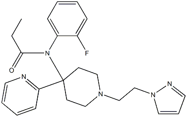 N-(2-Fluorophenyl)-N-[1-(2-(1H-pyrazol-1-yl)ethyl)-4-(2-pyridinyl)piperidin-4-yl]propanamide Struktur